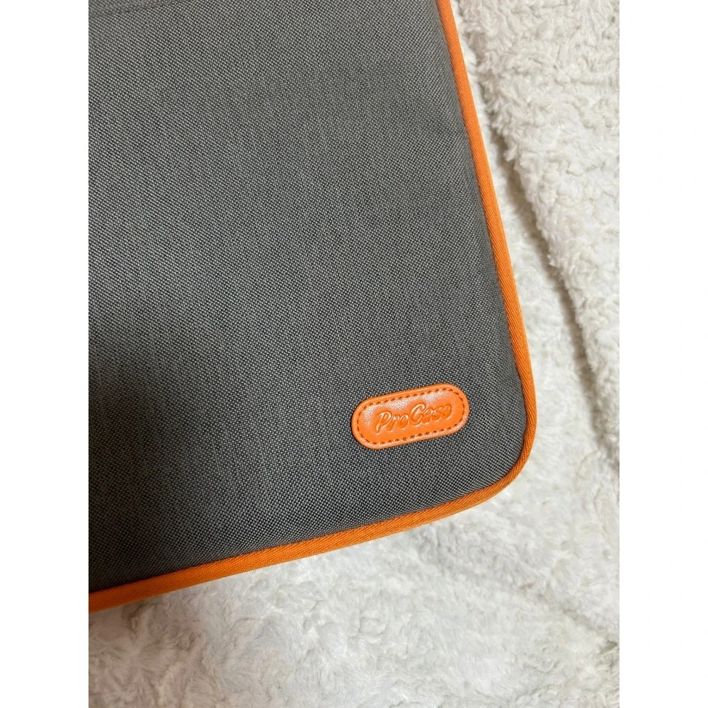ProCase Laptop Sleeve‎ Case Pouch Gray Orange Handle Zipper Closure